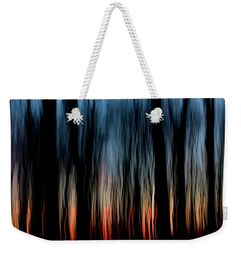 Abstract Weekender Tote Bag featuring the photograph Wavy sunset by Karen Smale