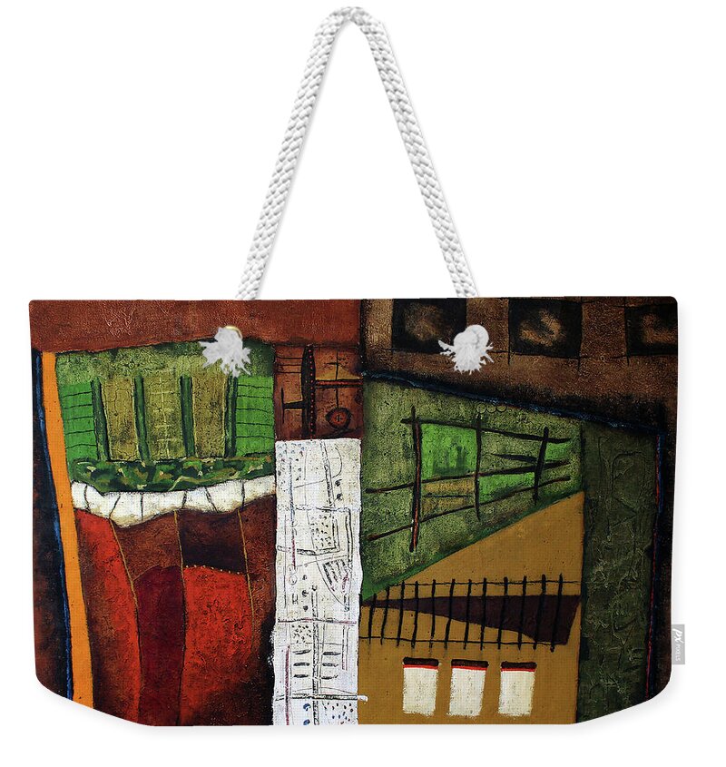 African Weekender Tote Bag featuring the painting Way Home by Michael Nene