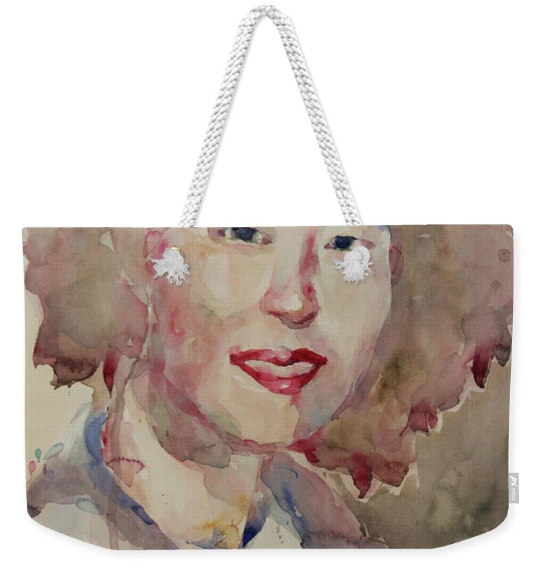 Watercolor Weekender Tote Bag featuring the painting WC Portrait 1628 My Sister Hyunsook by Becky Kim