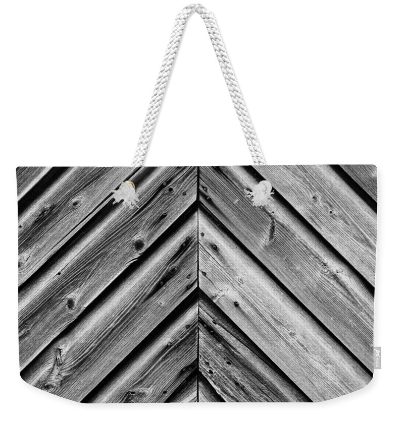 Wood Weekender Tote Bag featuring the photograph Weathered Wood by Larry Carr