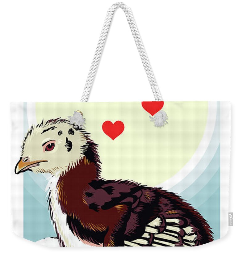 Brookline Turkeys Weekender Tote Bag featuring the digital art Wee One by Caroline Barnes