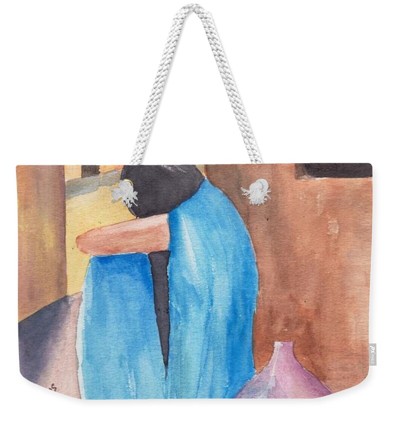 Southwest Weekender Tote Bag featuring the painting Weeping Woman by Susan Kubes