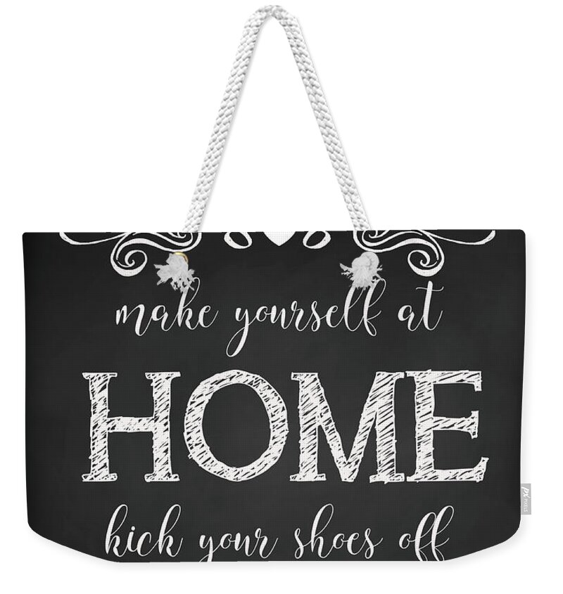 Welcome Weekender Tote Bag featuring the digital art Welcome Home-A by Jean Plout