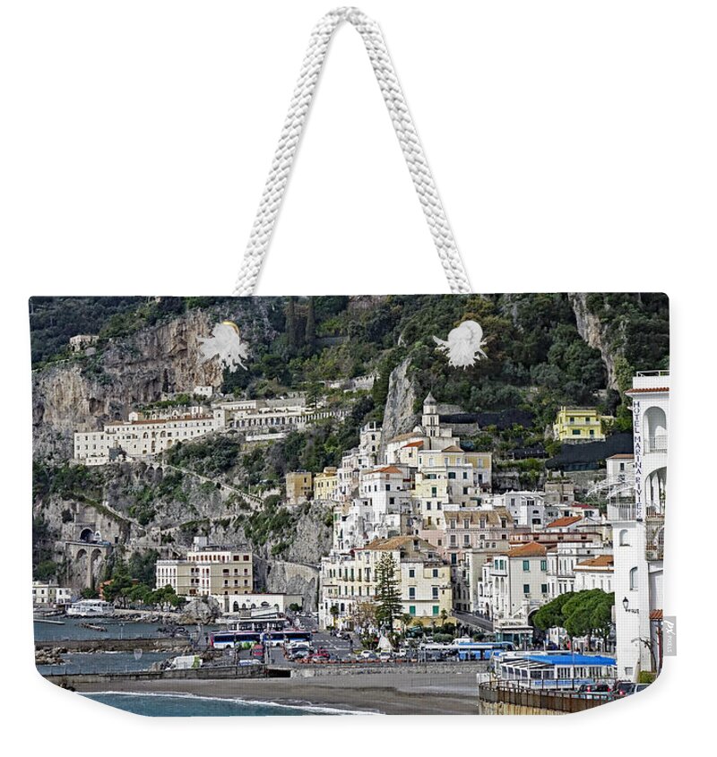 Amalfi Weekender Tote Bag featuring the photograph Welcome To Amalfi In Italy by Rick Rosenshein