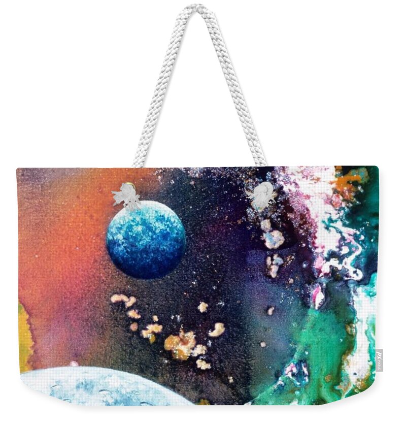 Spiritual Weekender Tote Bag featuring the painting Welcome to Cydonia by Lee Pantas