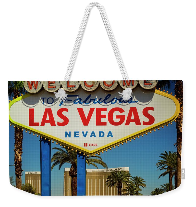 Las Weekender Tote Bag featuring the photograph Welcome To Vegas X by Ricky Barnard
