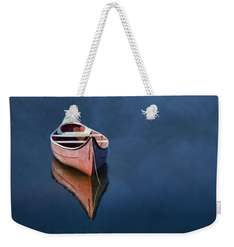 Canoe.boat Weekender Tote Bag featuring the photograph Well Anchored by Robin-Lee Vieira
