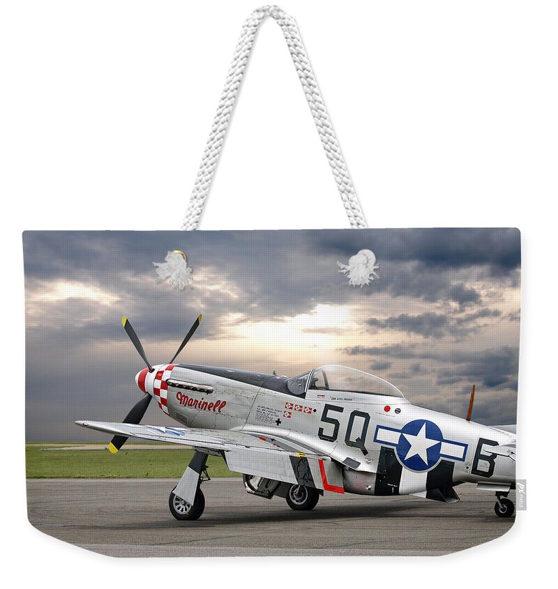 P-51 Weekender Tote Bag featuring the photograph Well Earned Rest P-51 by Gill Billington