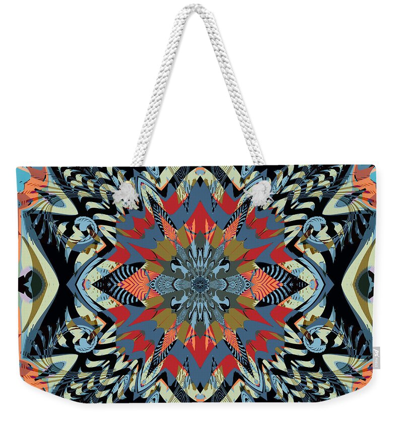 Abstract Weekender Tote Bag featuring the digital art Well Positioned by Jim Pavelle