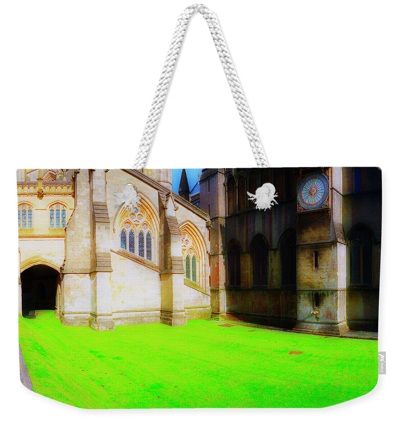 And Weekender Tote Bag featuring the photograph Wells Cathedral North by Jan W Faul