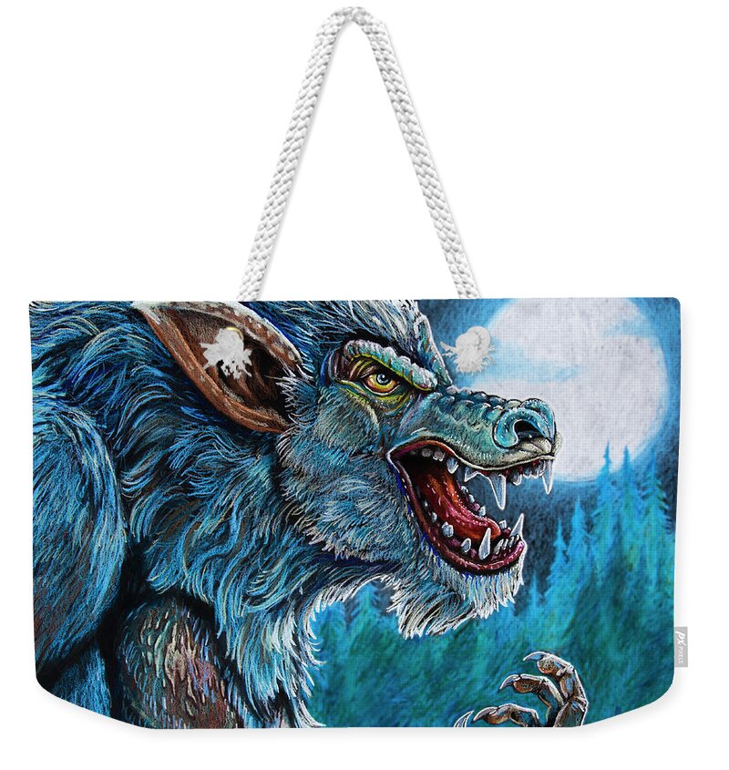 Werewolf Weekender Tote Bag featuring the drawing Werewolf by Aaron Spong