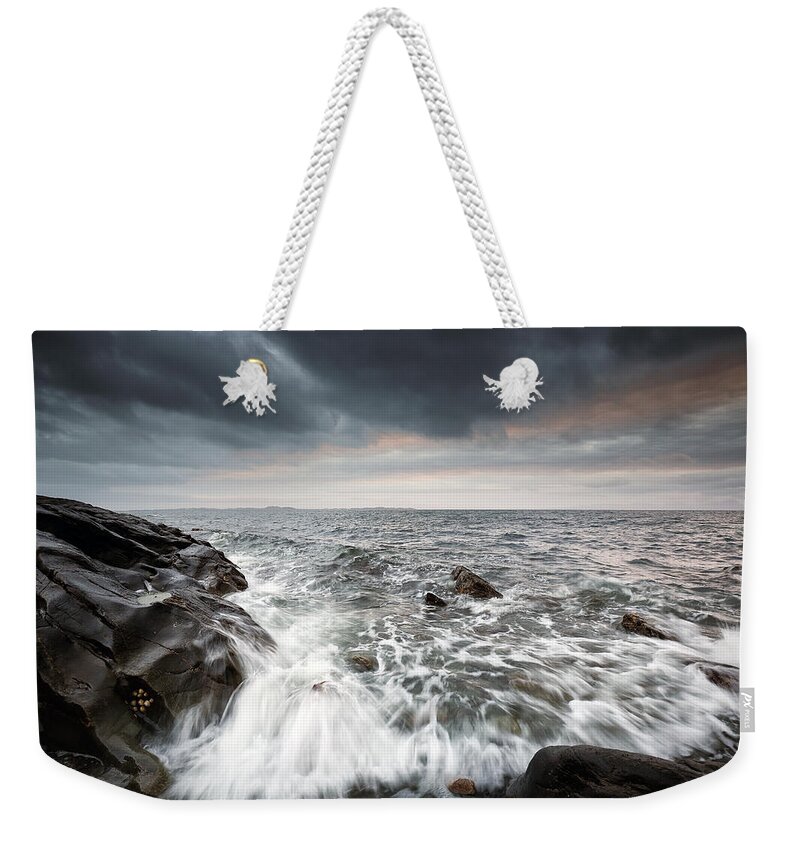 Kintyre Weekender Tote Bag featuring the photograph West Coast Shore by Grant Glendinning