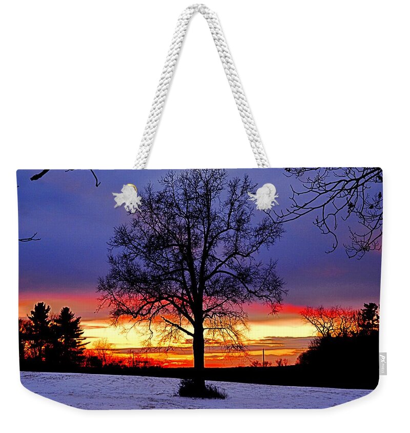 Sunset Weekender Tote Bag featuring the photograph West by Dani McEvoy