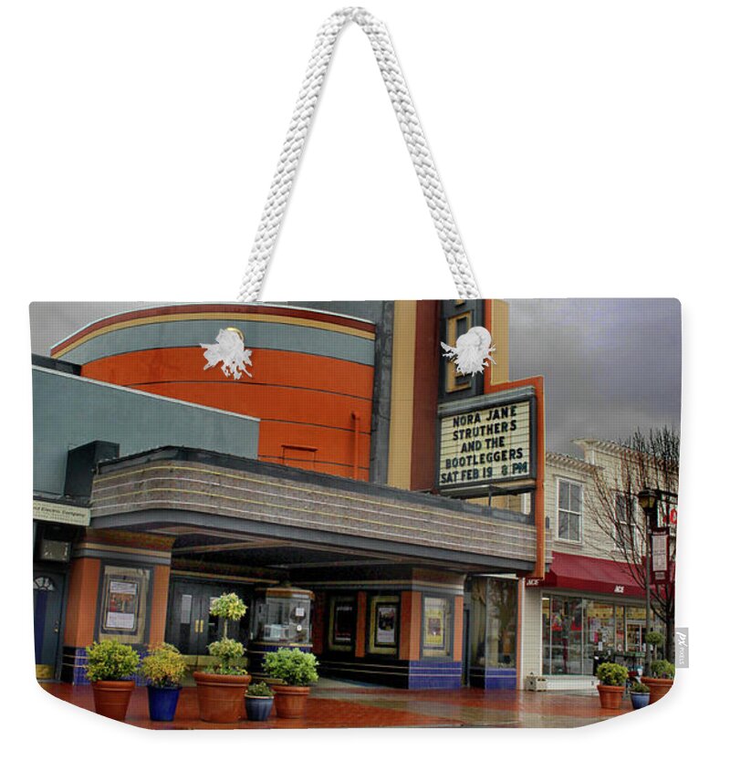 West Side Movie Theater Weekender Tote Bag featuring the photograph West Side Movie Theater, Newman California by Wernher Krutein