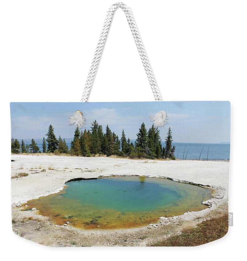 Brad Brailsford Weekender Tote Bag featuring the photograph West Thumb by Brad Brailsford