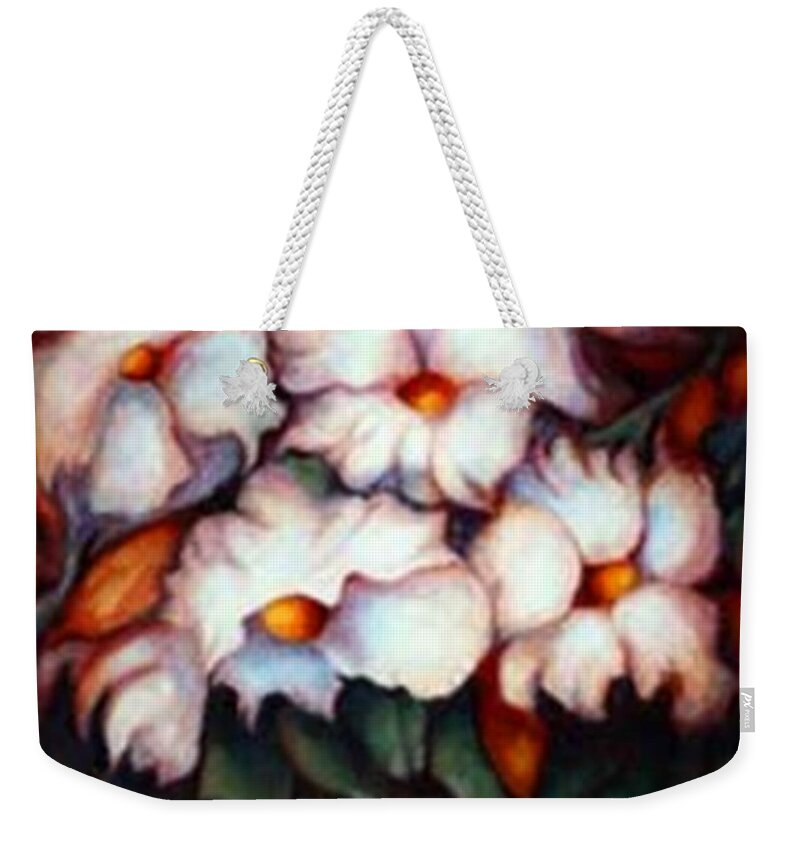 Flower Artwork Weekender Tote Bag featuring the painting Western Flowers by Jordana Sands