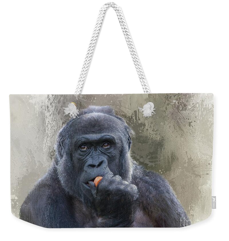 Western Lowland Gorilla Weekender Tote Bag featuring the photograph Western Lowland Gorilla by Eva Lechner