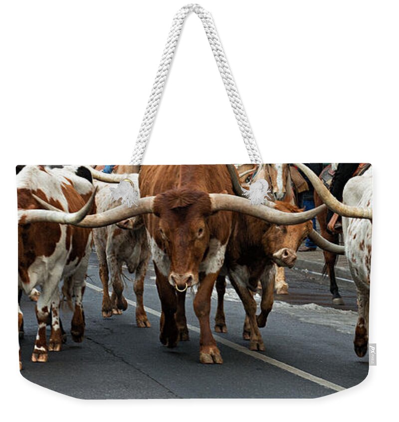 Denver Weekender Tote Bag featuring the photograph Western Stock Show - 2 by OLena Art by Lena Owens - Vibrant DESIGN
