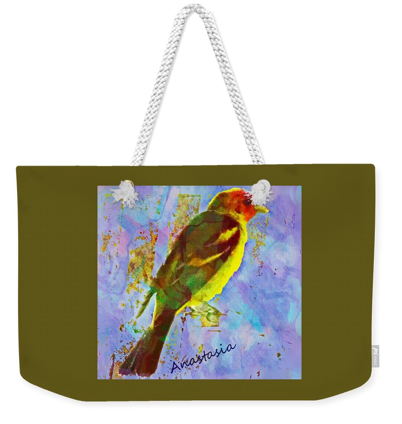 Western Tananger Weekender Tote Bag featuring the photograph Western Tananger Mountain Birds by Anastasia Savage Ealy