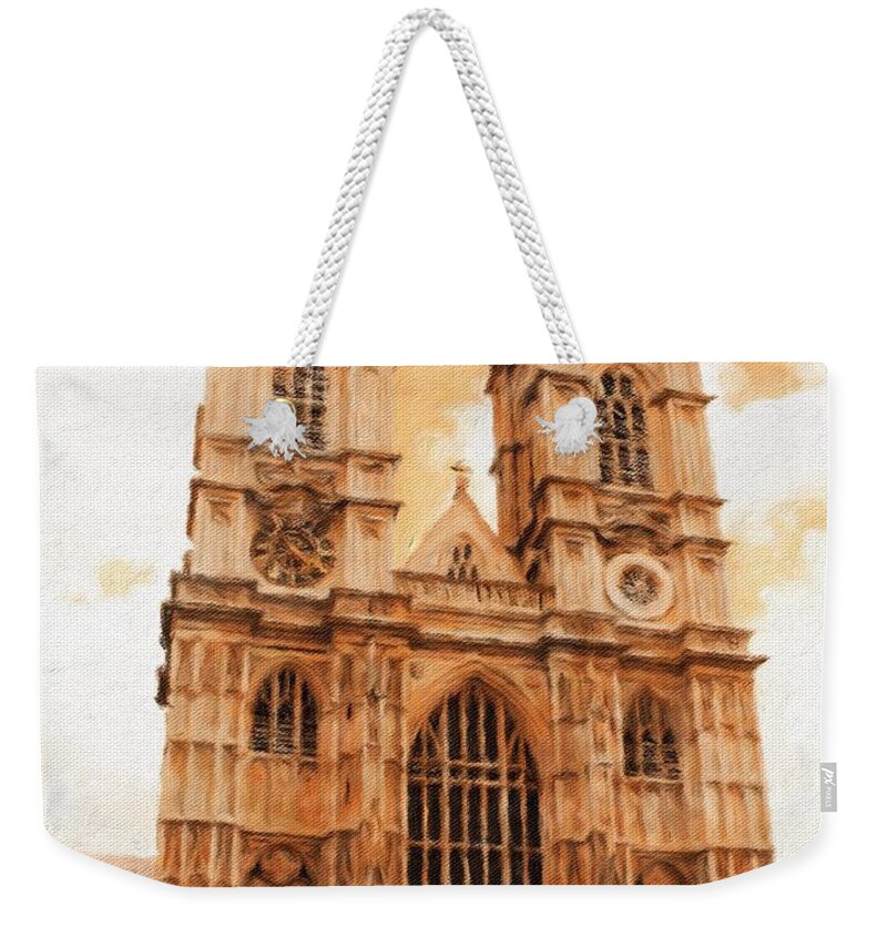 Church Abbey London Collegiate Church Of St Peter Gothic Centuries Old England Britain British Uk Historical Landmark Weekender Tote Bag featuring the photograph Westminster Abbey by Diane Lindon Coy