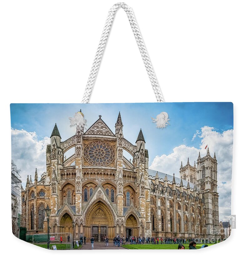 Abbey Weekender Tote Bag featuring the photograph Westminster Abbey panorama by Mariusz Talarek