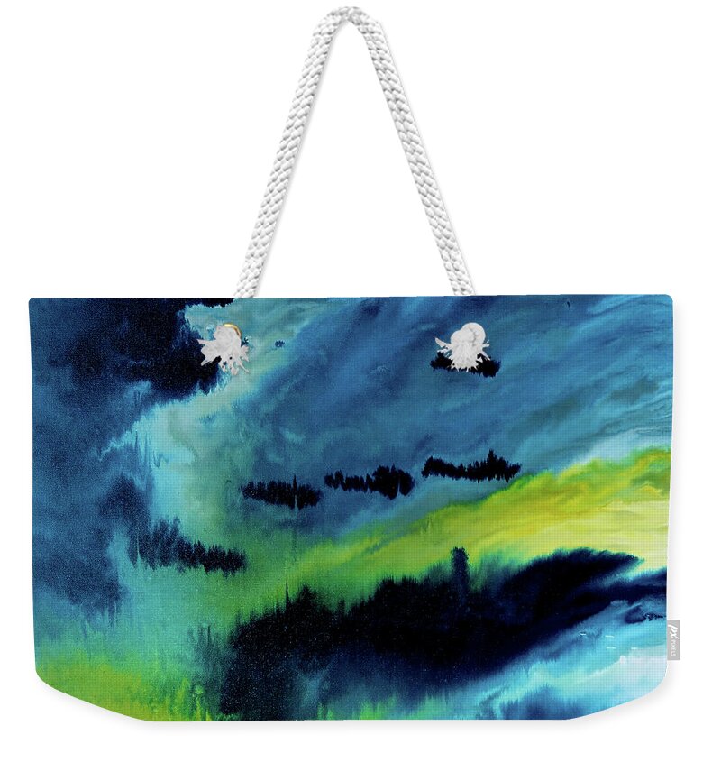 Roger Hanson Weekender Tote Bag featuring the painting Wet Dreams by Roger Hanson