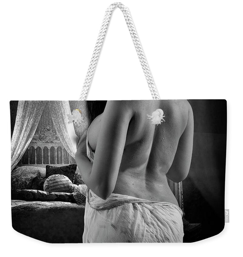 Topless Weekender Tote Bag featuring the photograph Wet Indian Beauty 8 by Kiran Joshi