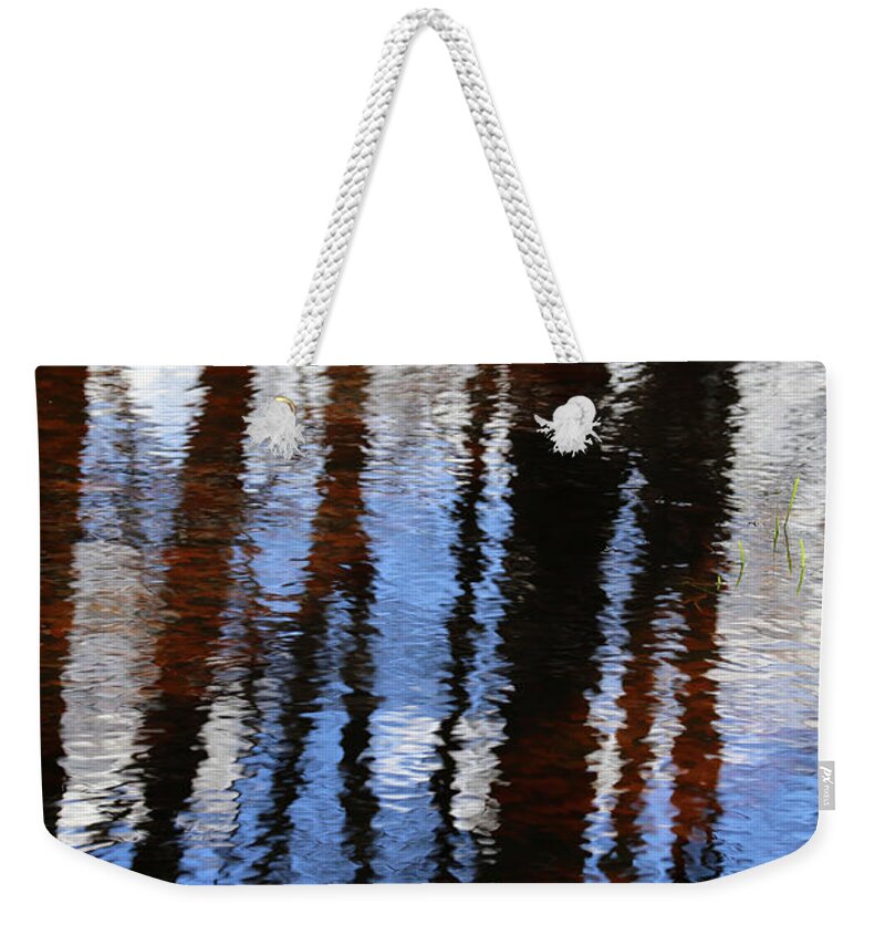 Wetland Weekender Tote Bag featuring the photograph Wetland Reflections 200 by Mary Bedy