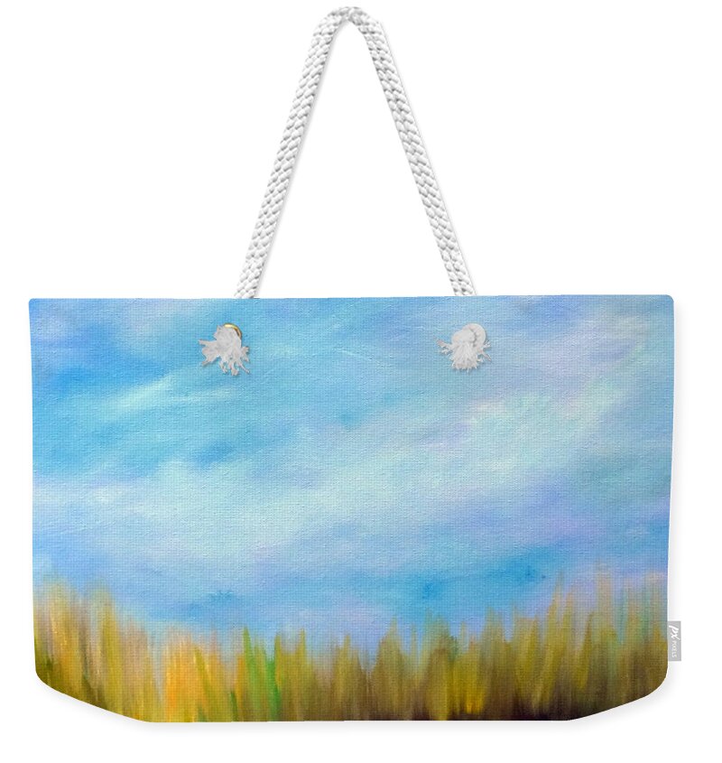 Wetlands Weekender Tote Bag featuring the painting Wetlands Morning by Katy Hawk