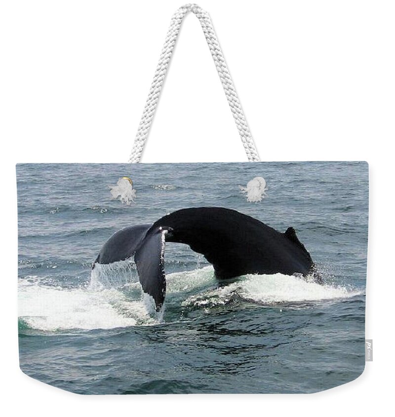 Whales Weekender Tote Bag featuring the photograph Whale of a Tail by Charles HALL