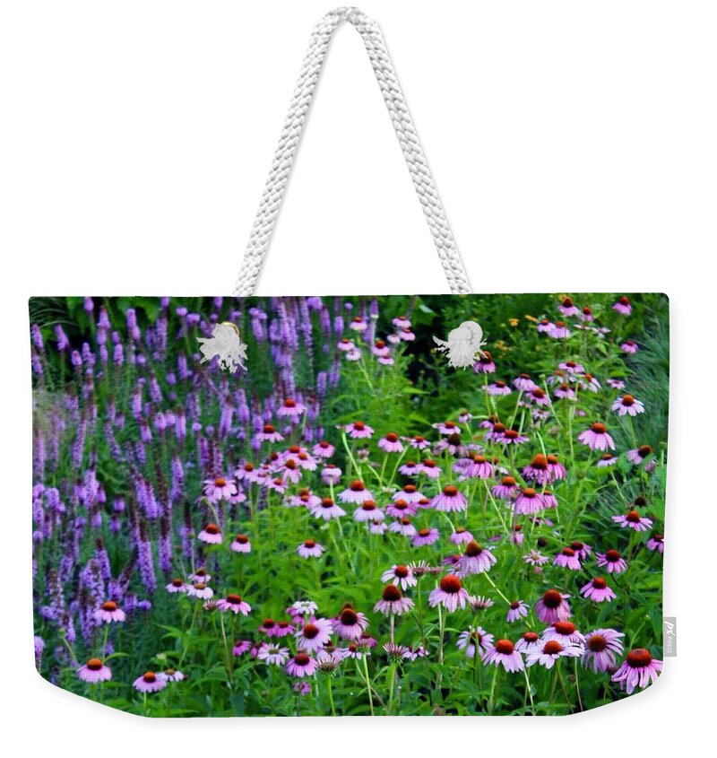Photograph Weekender Tote Bag featuring the photograph What are Those Mixed Flowers in Downtown Lynchburg by M E