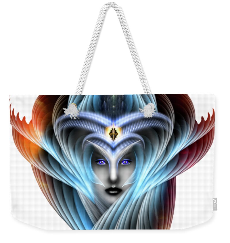 Arsencia Weekender Tote Bag featuring the digital art What Dreams Are Made Of GeomatCLR Fractal Portrait by Rolando Burbon