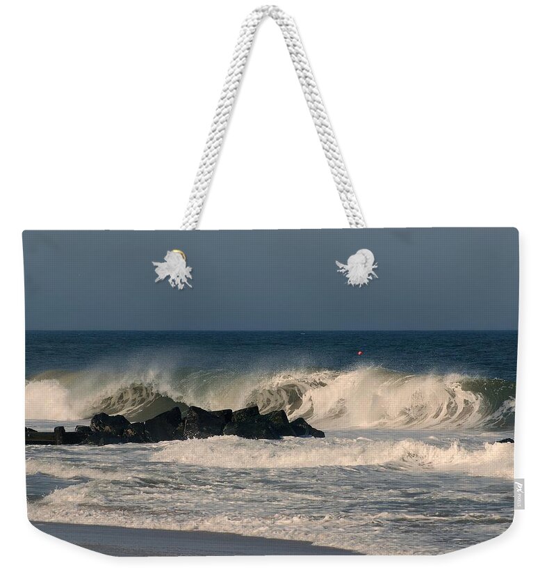 Jersey Shore Weekender Tote Bag featuring the photograph When the Ocean Speaks - Jersey Shore by Angie Tirado