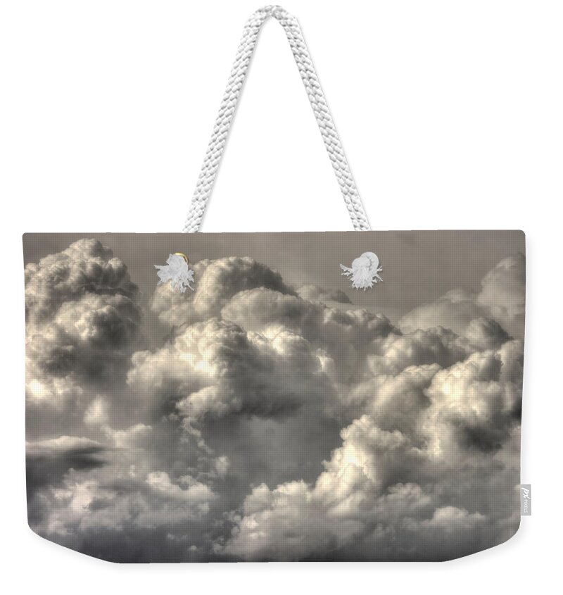 Sky Weekender Tote Bag featuring the photograph When the Sky Growls by Michael Mazaika