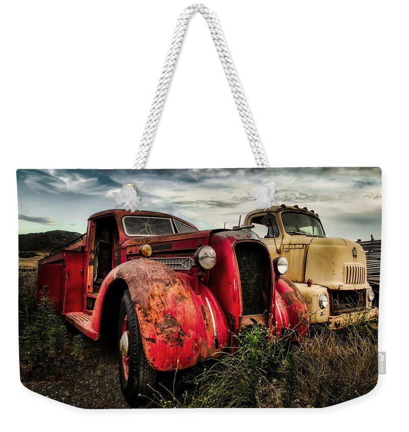  Weekender Tote Bag featuring the photograph When Trucks Were Trucks by American Landscapes