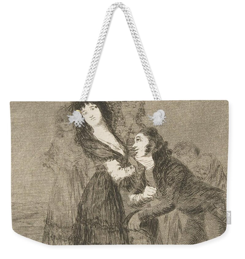 Spanish Art Weekender Tote Bag featuring the relief Which of them is the more overcome by Francisco Goya