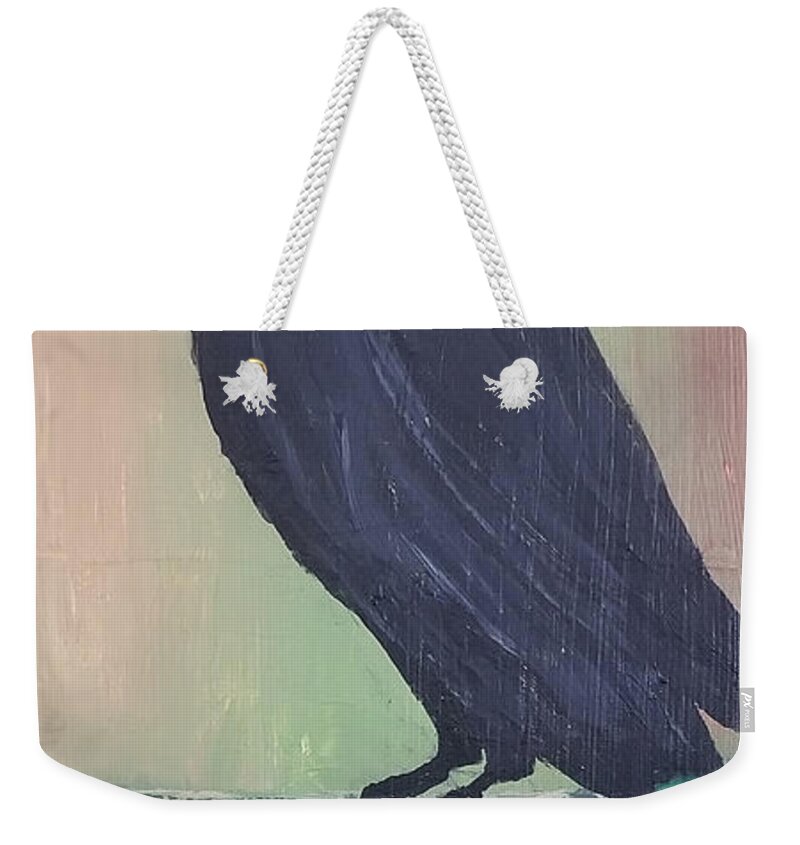Crow Weekender Tote Bag featuring the painting Which Way by Elise Boam