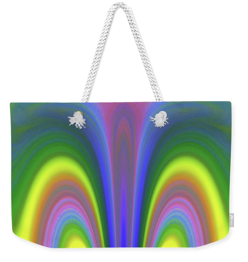 Whimsical Fountain Weekender Tote Bag featuring the digital art Whimsical Fountain #112 by Barbara Tristan
