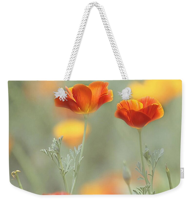 Orange Flower Weekender Tote Bag featuring the photograph Whimsical Summer by Kim Hojnacki