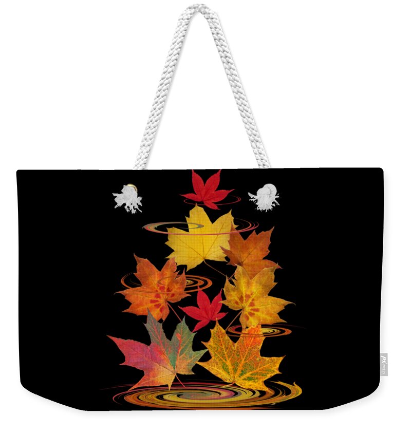 Autumn Leaves Weekender Tote Bag featuring the photograph Whirling Autumn Leaves by Gill Billington