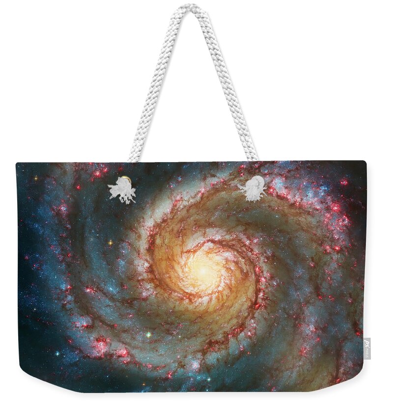 Space Weekender Tote Bag featuring the photograph Whirlpool Galaxy by Jennifer Rondinelli Reilly - Fine Art Photography