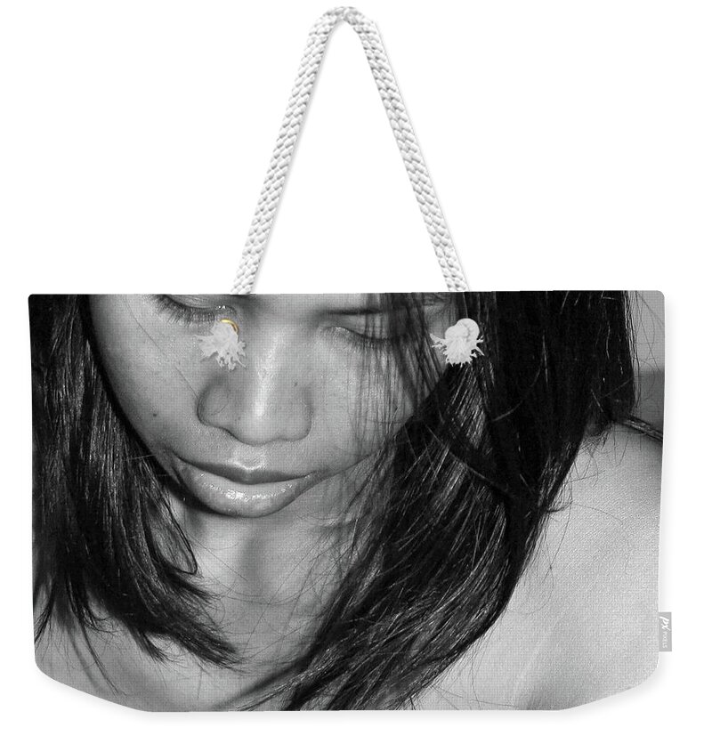 People Weekender Tote Bag featuring the photograph Whispering hair by Jeremy Holton