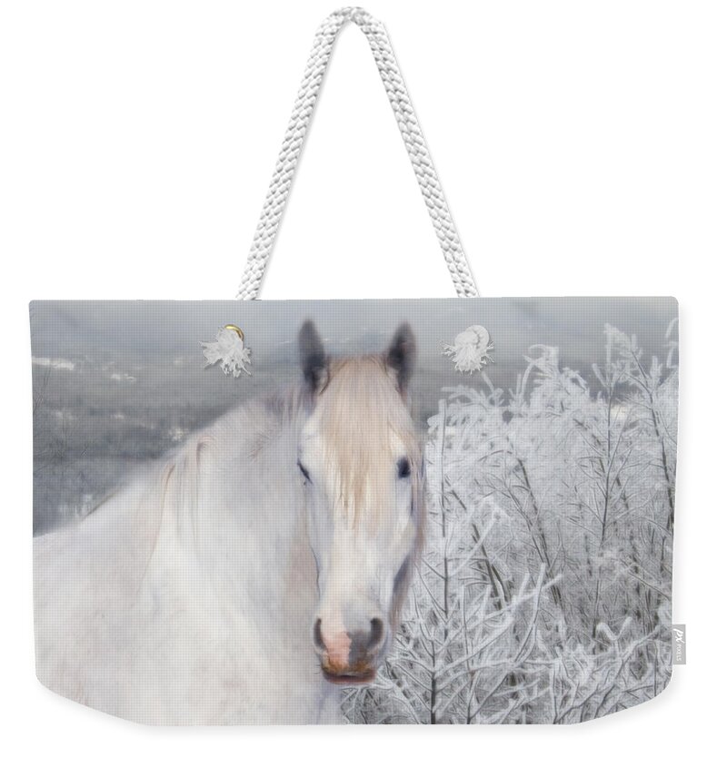 White Weekender Tote Bag featuring the photograph White Beauty by Michele A Loftus