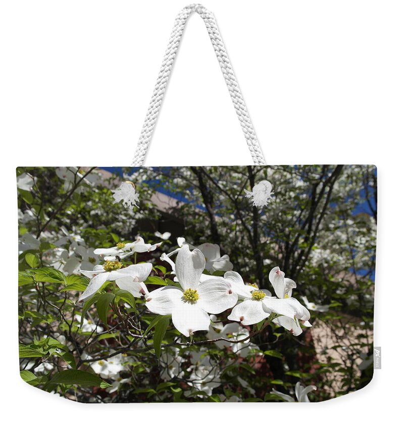 Dogwood Weekender Tote Bag featuring the photograph White Dogwood Cascade by Michele Myers