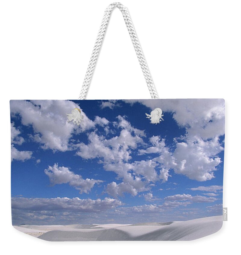00340454 Weekender Tote Bag featuring the photograph White Gypsum Dunes by Yva Momatiuk John Eastcott