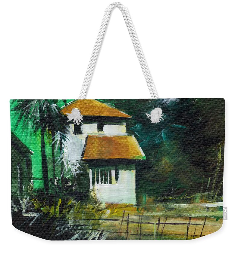 Nature Weekender Tote Bag featuring the painting White House by Anil Nene