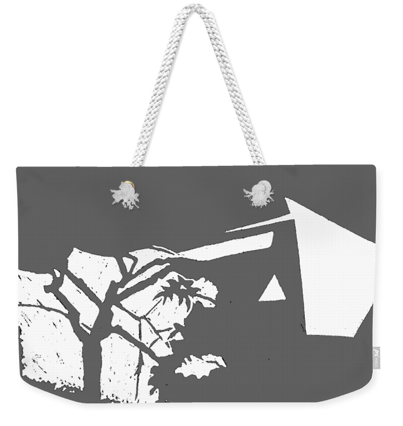  Weekender Tote Bag featuring the drawing white lines on transparent background - detail - 5.42.Japan-9-detail-d by Charlie Szoradi