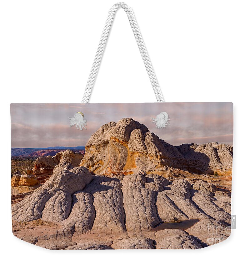 White Pocket Weekender Tote Bag featuring the photograph White Pocket Sunset by Jerry Fornarotto