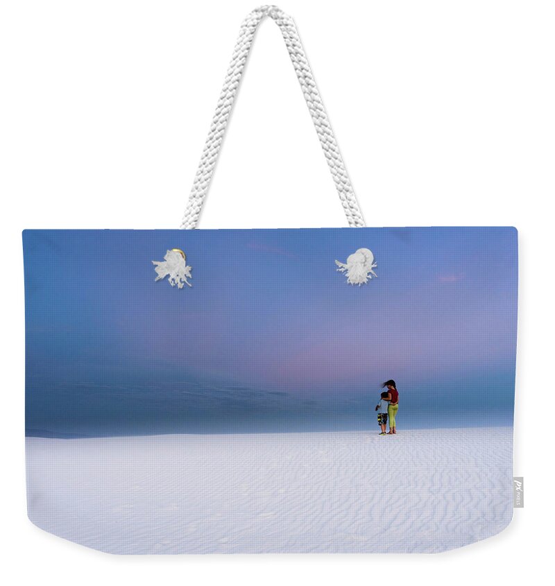 New Mexico Weekender Tote Bag featuring the photograph White sands New Mexico at sunset 3 by Mati Krimerman
