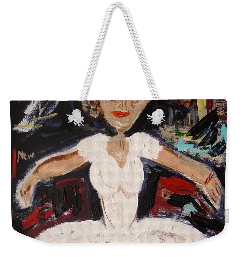 Ballet Weekender Tote Bag featuring the painting White Tutu by Mary Carol Williams